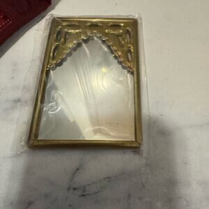 Vintage brass mini mirror NEW!